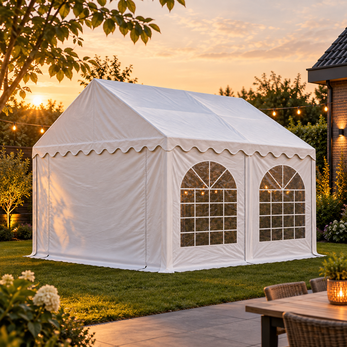 Partytent 3 x 3 wit