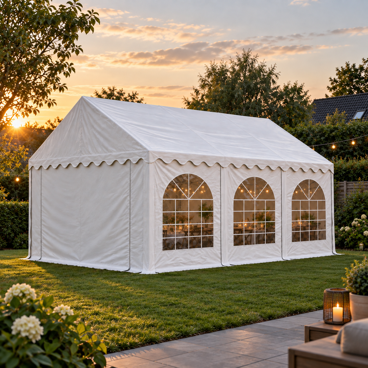Partytent 3 x 6 wit